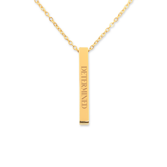 Determined | Engraved Necklace | Positive Affirmation Collection