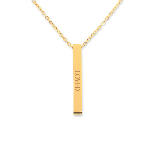 Loved | Engraved Necklace | Positive Affirmation Collection