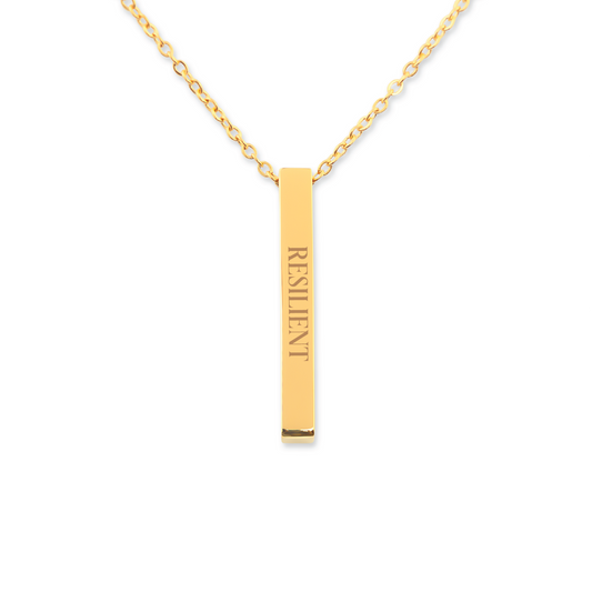 Resilient | Engraved Necklace | Positive Affirmation Collection