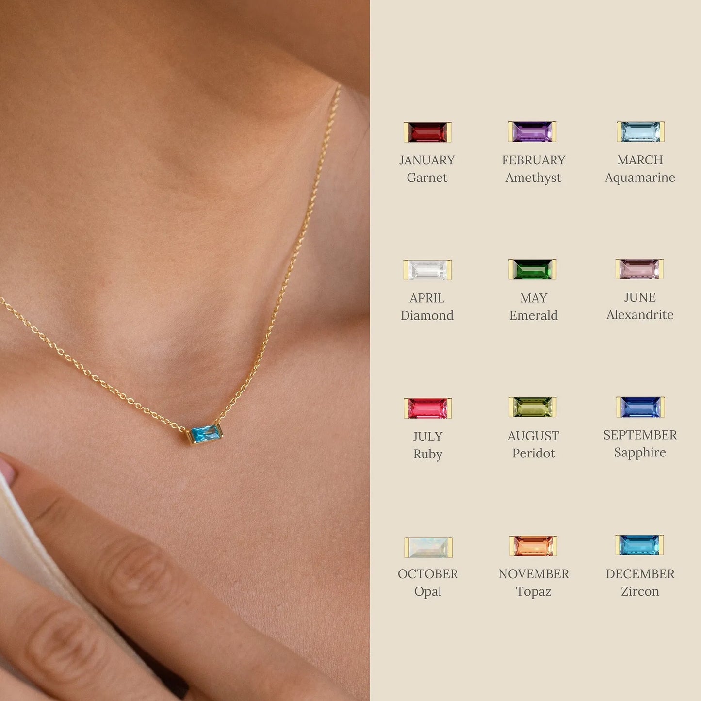 Birthstone Pendant Necklace