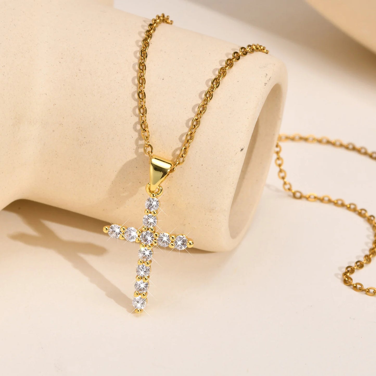 Sparkle Cross Pendant Necklace